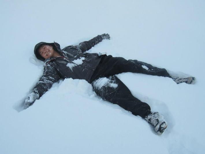 아이슬란드의 눈속에서