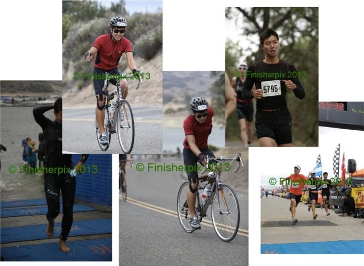 최근 철인삼종 올림픽코스에서 찍은 사진들. 표정이 가관이다. 